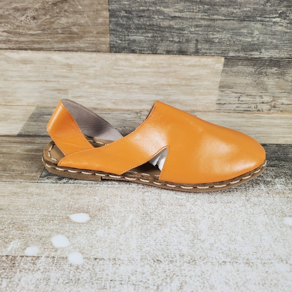 Nida Lu Womens Sandals Sz 5.5 W Leather Slip On Slingback Round Toe
